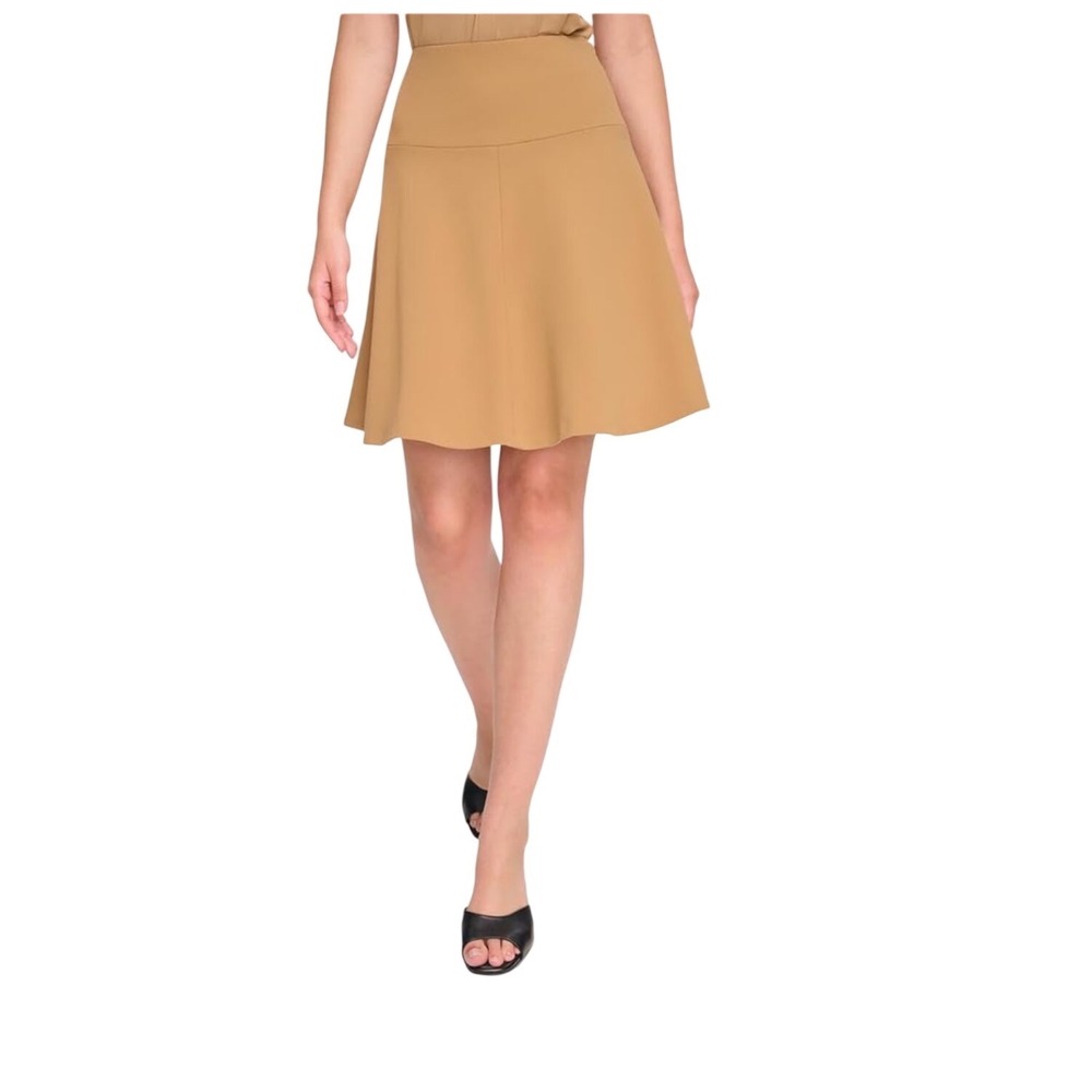 Calvin Klein Ochre Yellow A-Line Skirt Knee Length Petite
